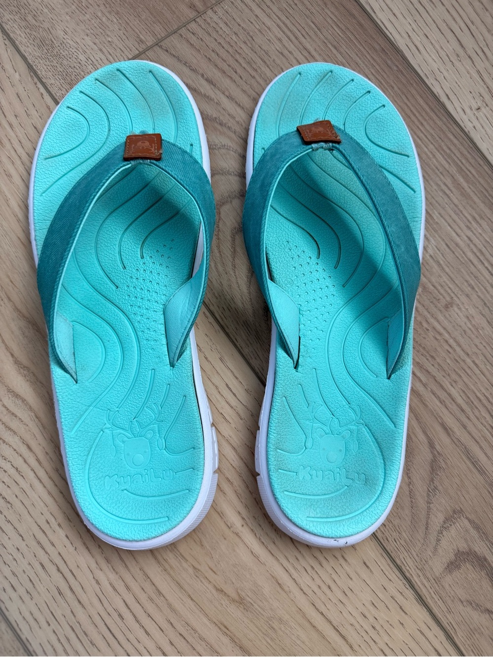 KuaiLu Light Teal Women's Comfort Flip Flop Sandals - Picture 2 of 4
